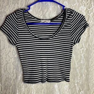 Truly Madly Deeply Urban Outfitters black and white crop top